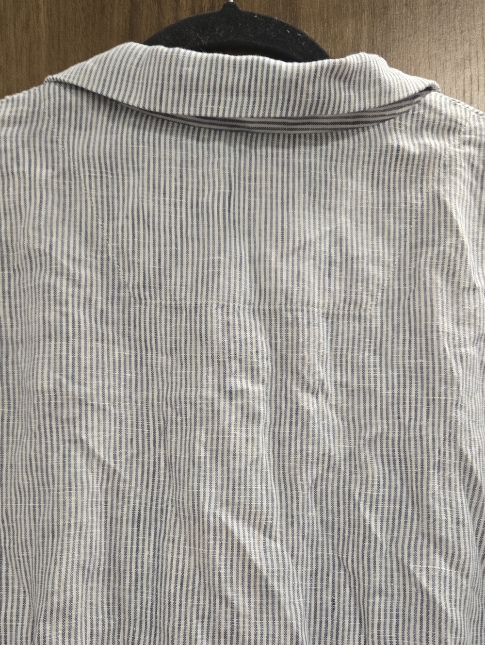 Quince-NWT-100% European Linen Button Front Dress in Blue Pin Stripe-Size XL - Picture 13 of 16